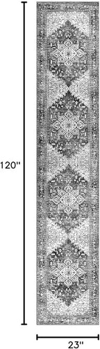 Yamaziot Washable Runner Rug, 2x10 Non-Slip Boho Vintage Hallway Rug Runner - Image 2