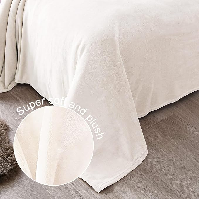 Exclusivo Mezcla Fleece Ivory Throw Blanket - Image 5