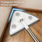 Long Handle Wall Mop & Baseboard Cleaner, 3-in-1 Wall Cleaner Mop with Extension Pole & Squeegee, Ceiling Cleaning Tool Duster with 3 Microfiber and 3 Chenille Pads for Windows, Floors, Cabinet