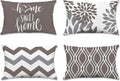 Hexagram Geometric Grey Pillow Covers 12x20 Set of 4, Decorative Outdoor Boho by Hexagram