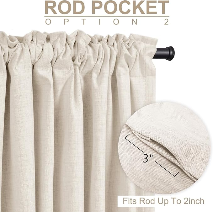 100% Blackout Shield Linen Blackout Curtains - Image 4