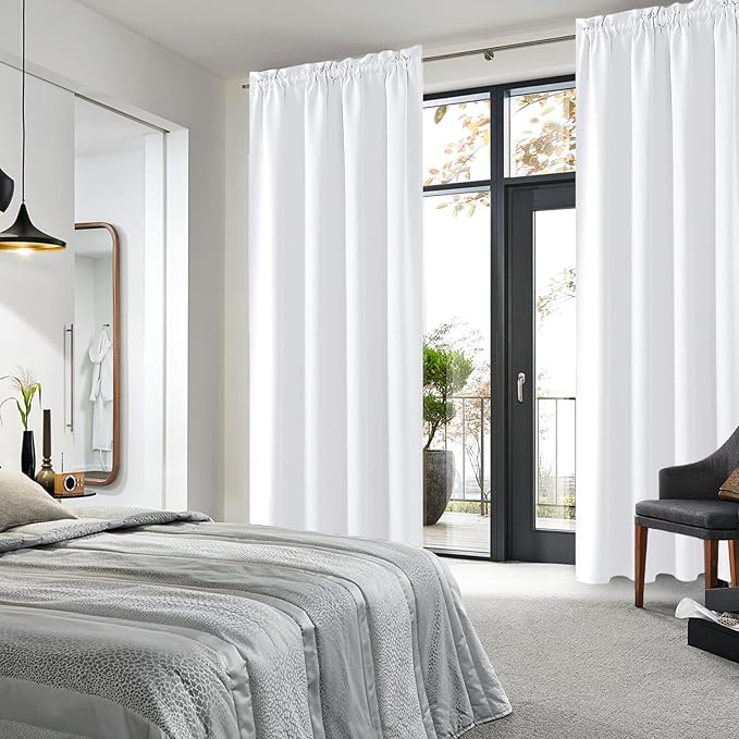 DWCN White Curtains for Living Room Thermal Insulated, 50% Light Blocking - Image 3