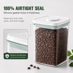 Pop Airtight Food Storage Containers with Lids Stackable Containers for Kitchen Pantry Organization Ideal for Cereal Snacks Flour Sugar Coffee and Spaghetti (gray, 6 pcs)