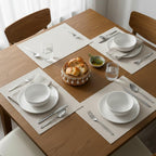 Urban Villa Two Tone Placemat Cotton Tablemat 14x20 (Set of 6) Beige