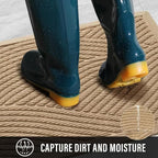 HIYARD Sturdy Front Door Mat, Absorbent Muddy Dirt Resist Welcome Door Mats - Image 2