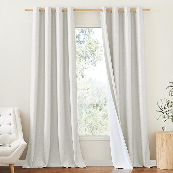 NICETOWN 100% Absolutely Blackout Linen Curtains by NICETOWN