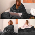 JIAHANNHA Fleece Dark Grey Blanket Throw Blankets - Image 2