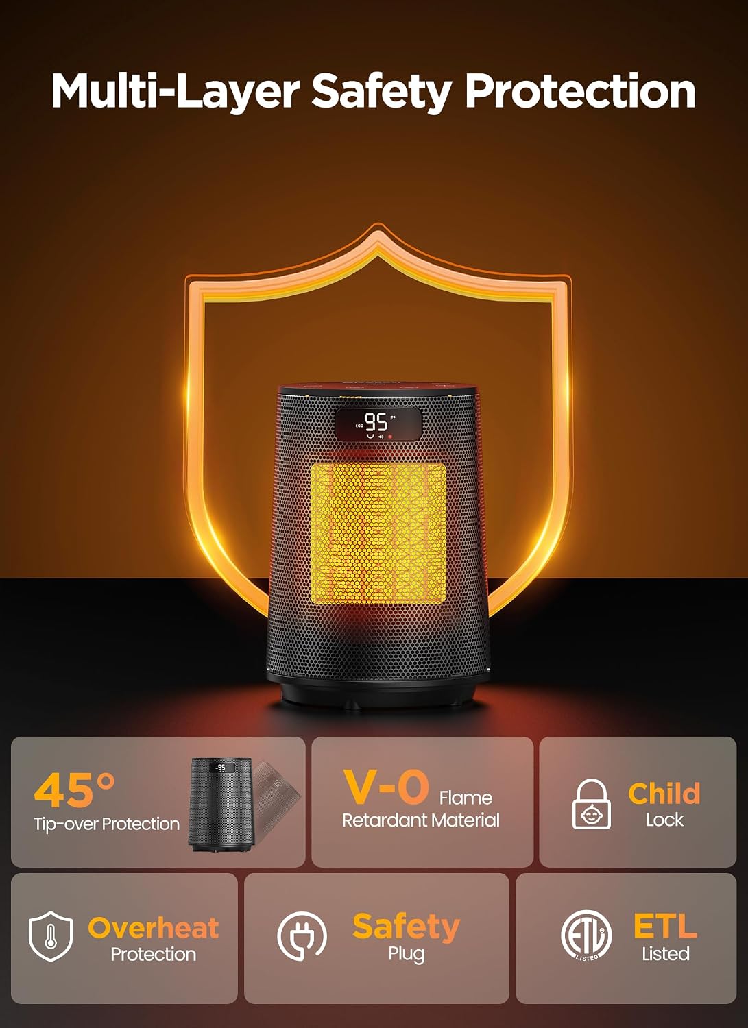 GiveBest Space Heater, Electric Portable Heaters for Indoor Use