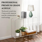 MyGift Clear Acrylic Console Table with Shelf, 2 Tier Entryway Table