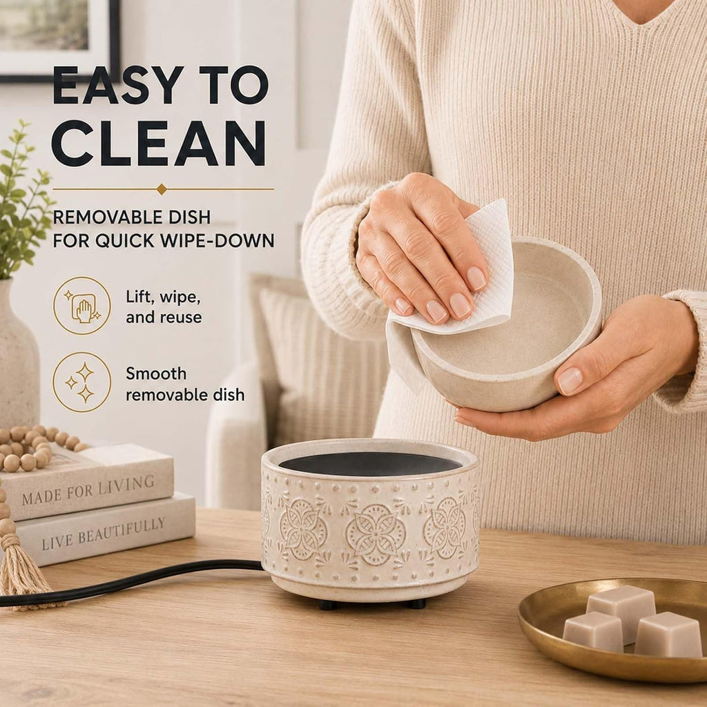 mocosa Ceramic Wax Melt Warmer for Scented Wax Melts 3-in-1 Electric