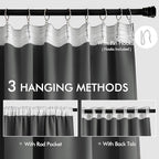 MIULEE Grey Back Tab Blackout Curtains 72 Inch Length 2 Panels Set - Image 3
