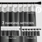 MIULEE Back Tab Grey Blackout Curtains 102 Inch Long 2 Panels Set - Image 3