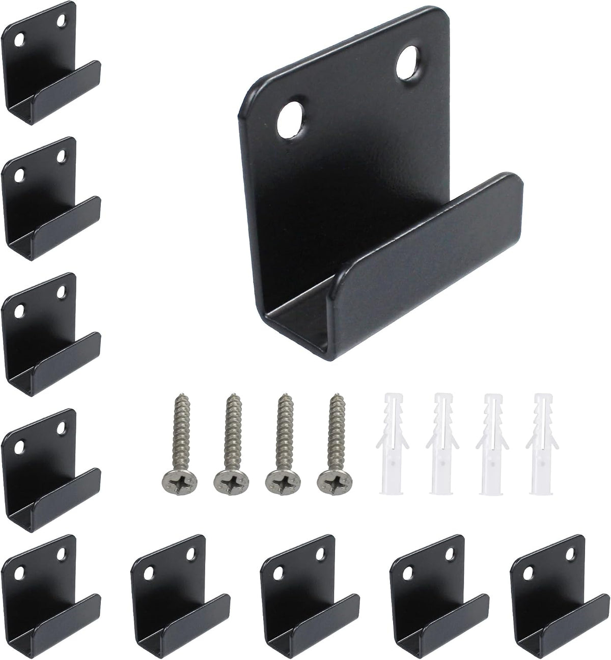 12 Pcs Stainless Steel Tile Display Hanger, Heavy Duty Wall Mounted Bracket Hooks for Ceramic Tiles, Mirrors, Picture Frames, Black, 0.79" Inner Width