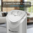 COMFORT ZONE 32" Oscillating Tower Fan with Bladeless Design - Gray