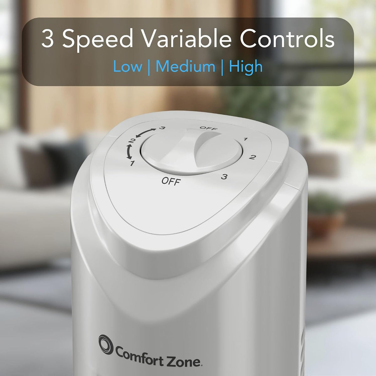 COMFORT ZONE 32" Oscillating Tower Fan with Bladeless Design - Gray