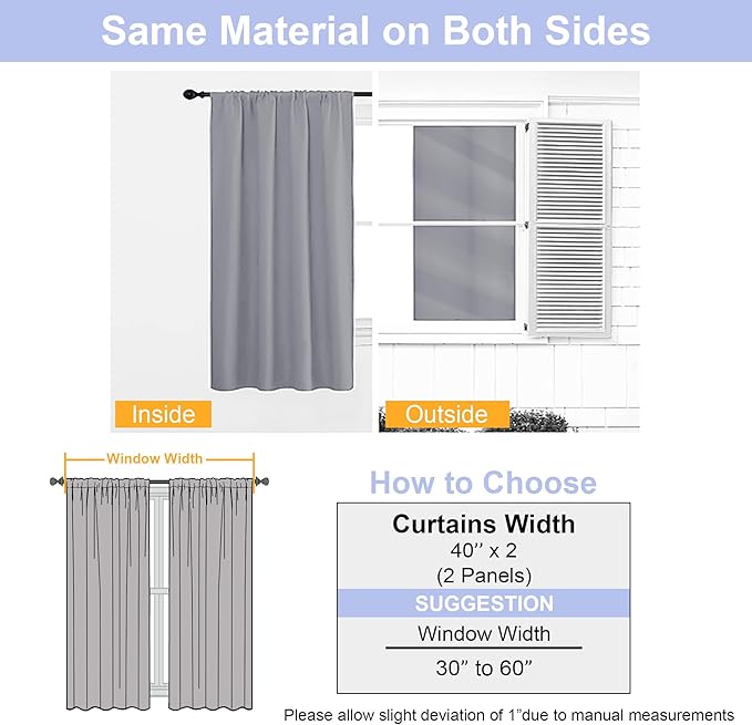 Simplebrand Ava Silver Grey Short Blackout Curtains - Image 8