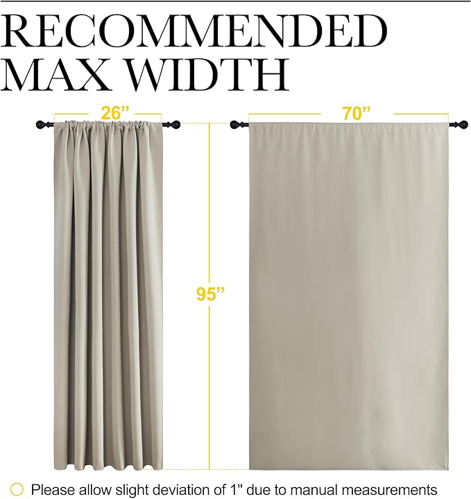 NICETOWN 2 Panels Blackout Curtains, Rod Pocket Thermal Insulated Drapess - Image 6