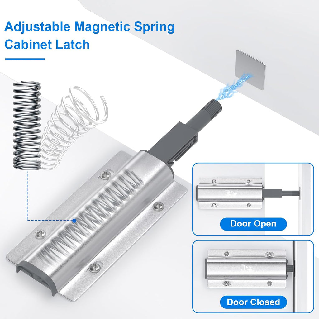 Push to Open Cabinet Latches Hardware Magnetic Push Latch Jiayi 10 Pack Door Latch Heavy Duty Touch Latches Kitchen Door Push Release Latch for Drawer Closure Push Catch Press Out Catches