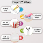 TV Cord Hider – Flexible Wall Cord Cover Slim Design Silicone Cable Raceway - Self Adhesive, Cut to Size Design for Hiding Wires on Wall - Clean Home Setup Cable Concealment (White 3 Feet)