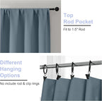 Simplebrand Ava Stone Blue Short Blackout Curtains - Image 4