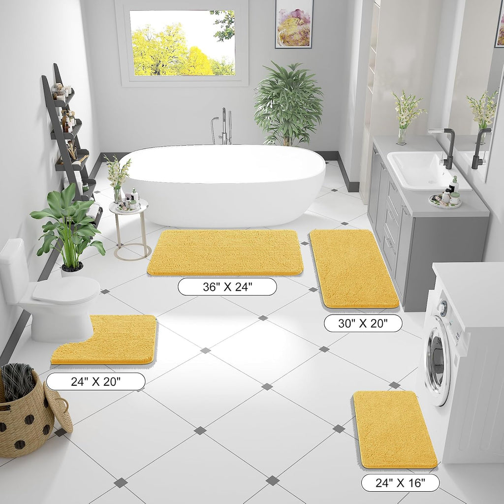 OLANLY Bathroom Rugs 36x24, Extra Soft Absorbent Chenille Bath Rugs