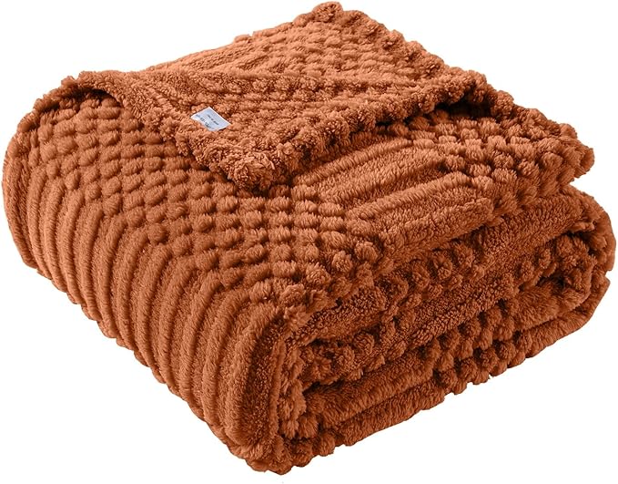 90x90 Inch Rust Queen Bed Blanket by Unknown