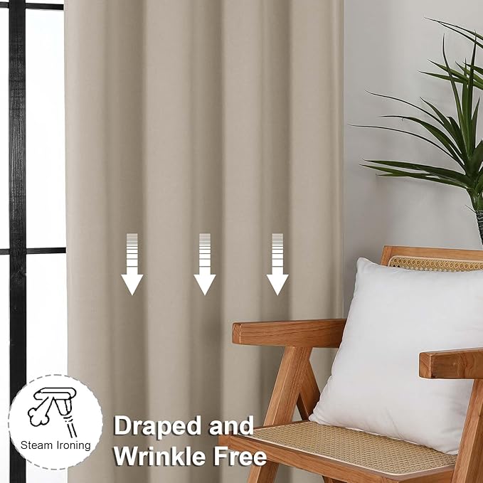 Simplebrand Ava Biscotti Beige Blackout Curtains - Image 6