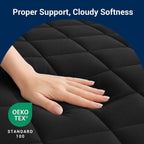 Breathable and Comfortable Mattress pad for Back Pain Relief. Features a 360° Full Enclosure Design to Prevent Slipping and Shifting（Black,Twin 38"x75"）