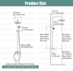 Heyalan Exposed Shower System, 8 Inch Rain Head, Handheld,Antique Brass