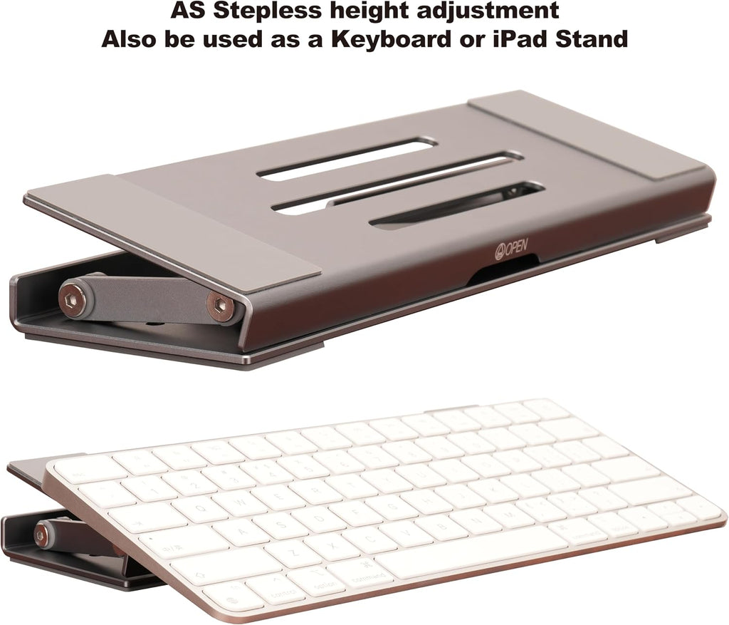 3-in-1 Foldable Aluminum Laptop Stand with Storage Box, 10-16 Inch