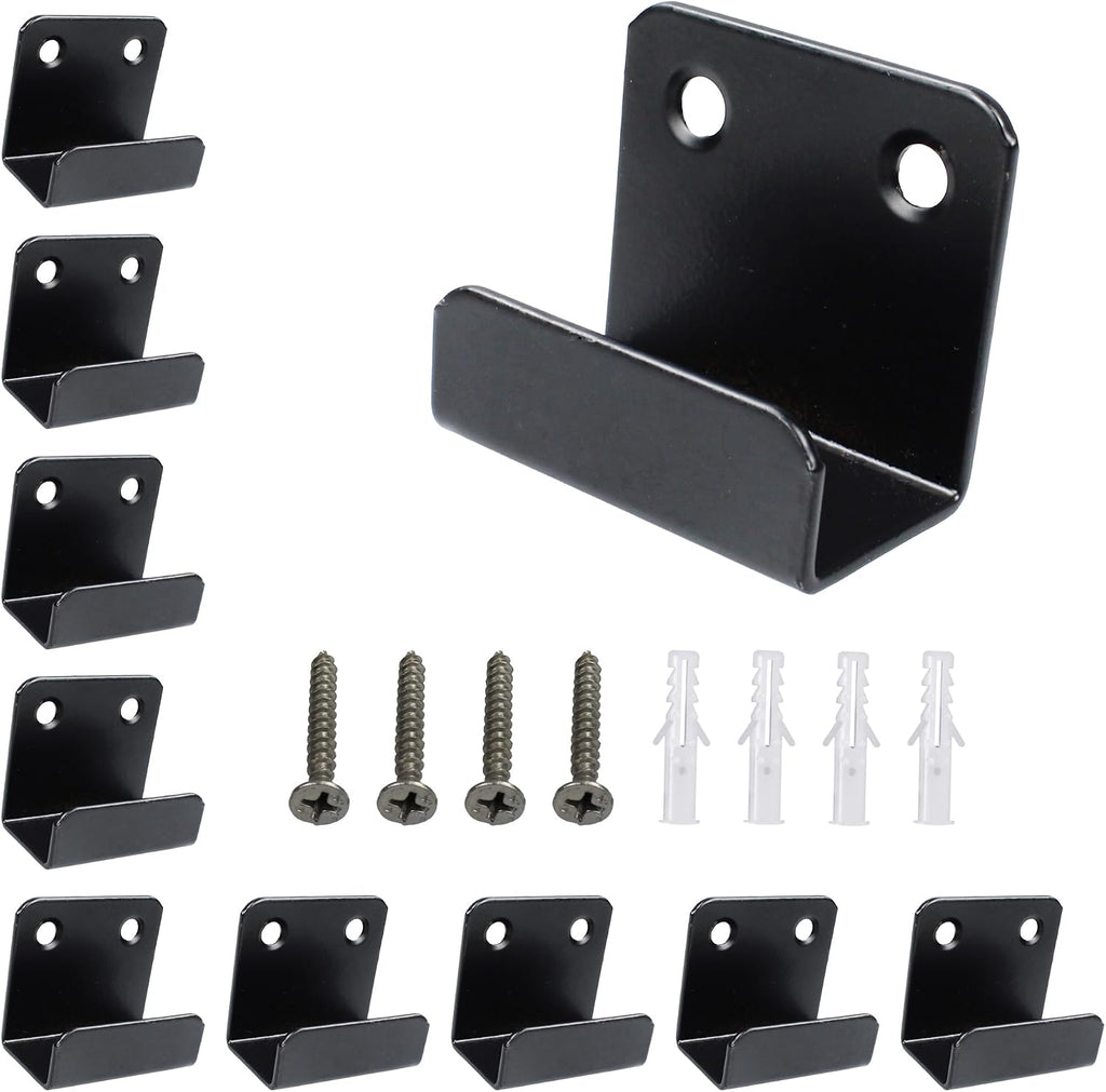 12 Pcs Stainless Steel Tile Display Hanger, Heavy Duty Wall Mounted Bracket Hooks for Ceramic Tiles, Mirrors, Picture Frames, Black, 0.79" Inner Width