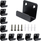 12 Pcs Stainless Steel Tile Display Hanger, Heavy Duty Wall Mounted Bracket Hooks for Ceramic Tiles, Mirrors, Picture Frames, Black, 0.79" Inner Width