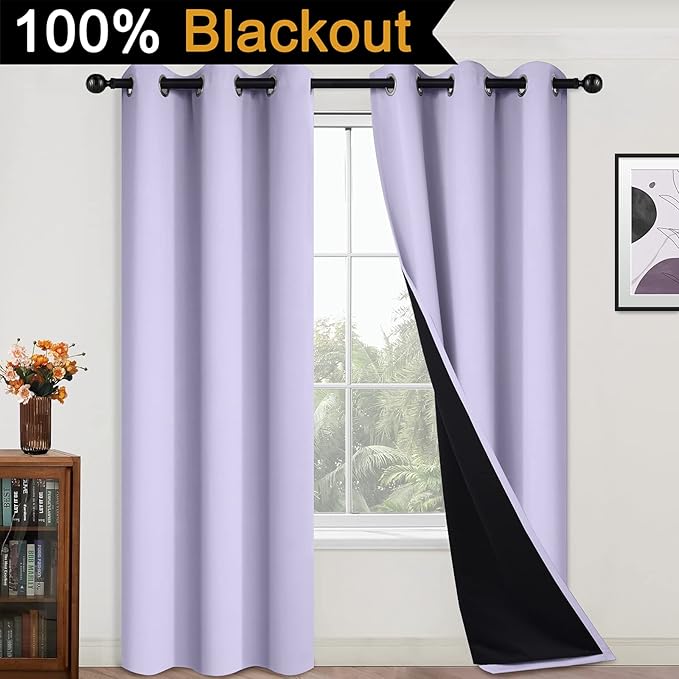 Yakamok 84 Inch Length 100% Blackout Curtains - Image 2