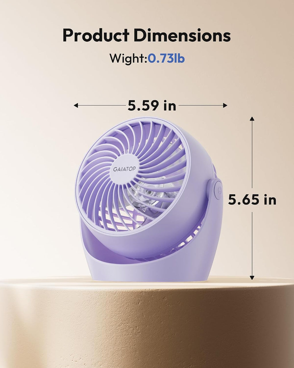 Gaiatop Desk Fan, 5-Inch Portable Electric Table Desktop Air Circulator Fan