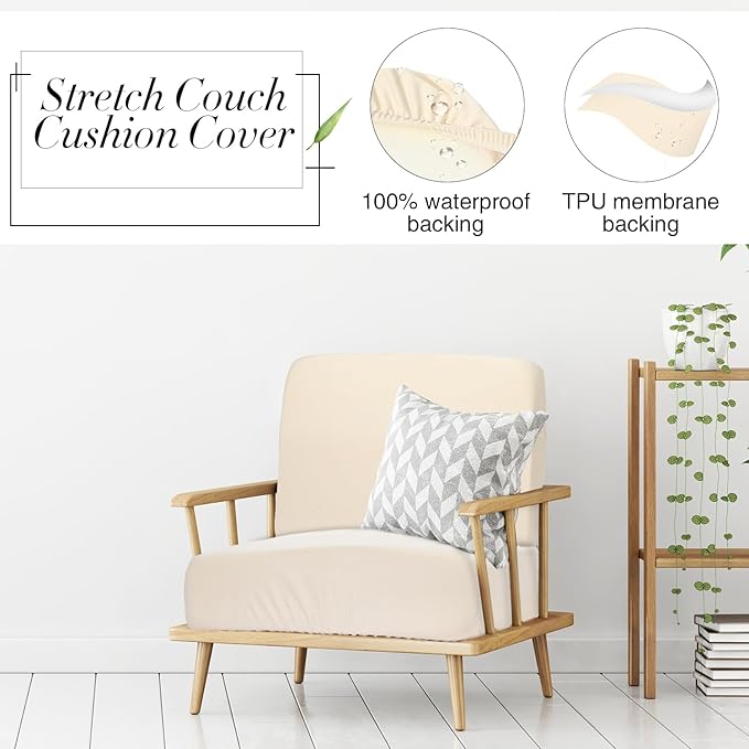 Newwiee 8Pcs Patio Cushion Covers Stretch Outdoor Cushion Cover Replacement - Image 4