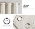 MIULEE Linen Texture Curtains for Bedroom Solid 100% Blackout Thermal Insulated - Image 4