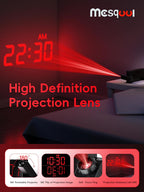 Mesqool Digital Projection Alarm Clock with Dual Alarms, 5 Levels Dimmer