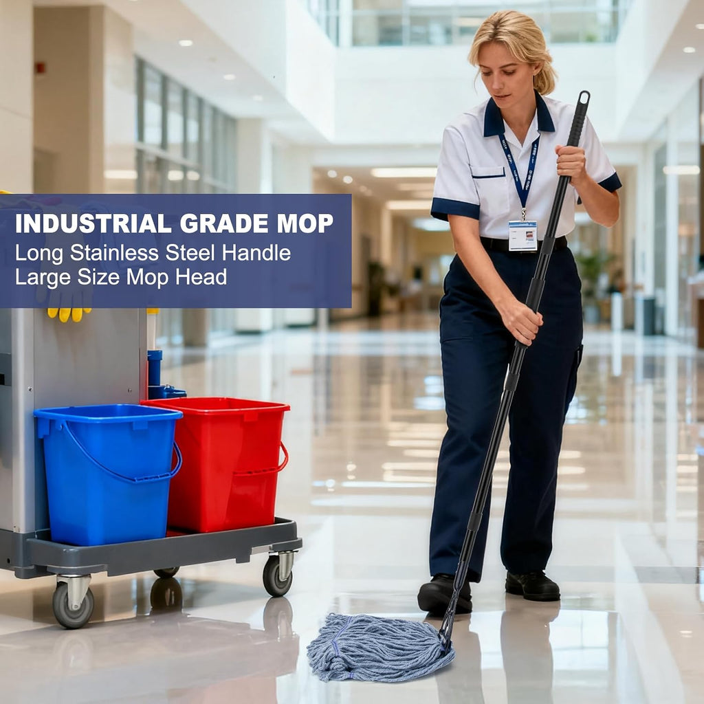 Commercial Industrial Mop for Floor Cleaning,3 Extra Large Replacement Head