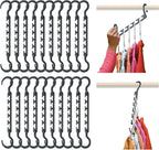 Max Space Saving Closet Hangers, 10-Pack, 360° Swivel, Grey