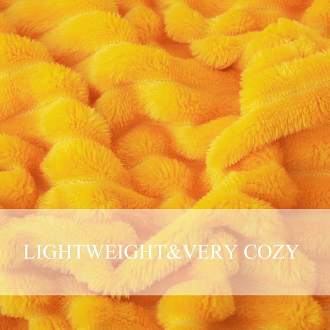 Yellow Fleece Throw Blanket 50”×60” - Image 5