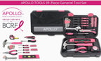 Apollo Tools 39 Piece General Household Tool Set, Pink DT9711P