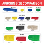 Akro-Mils 30235 AkroBins Plastic Hanging Stackable Storage Organizer Bin, 11-Inch x 11-Inch x 5-Inch, Stone, 6-Pack