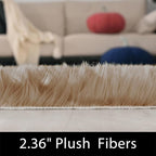 Latepis Brown Beige 2x5 Washable Small Rug Faux Sheepskin Fur Rug Fluffy Shag - Image 2