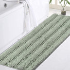 Turquoize Bathroom Runner Rug 17"x47", Soft Absorbent Chenille Bath Rug