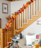 DearHouse 2 Pack Fall Garland Maple Leaf, 5.9Ft/Piece 7 Colors Hanging Vine Garland Artificial Autumn Foliage Garland Thanksgiving Decor for Home Wedding Fireplace Party Christmas