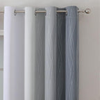 Estelar Textiler Grayish White and Grey Blackout Curtains - Image 4