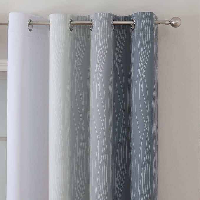 Estelar Textiler Thermal Insulated Blackout Curtains 96 Inches Long, Ombre Grey - Image 4