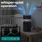 SereneLife HEPA Air Purifier for Home, Compact Quiet Air Purifier with Filter Replacement Alert, Touch Controls, Aroma Box, 2 Fan Speeds & Timer, Suitable for Bedroom or Office Use