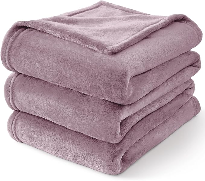 BEDELITE Fleece Blanket Dusky Violet Throw Blankets - Image 8