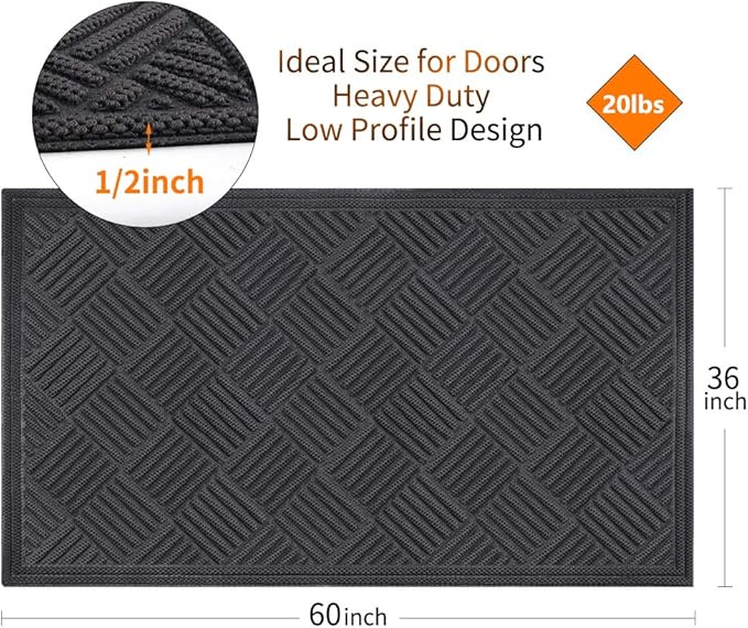 Mibao Front Door Mat, Dirt Trapper Welcome Mat - Image 2
